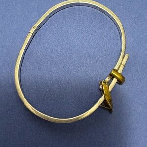 Vintage Sterling Silver Brass Buckle Bangle Bracelet Mexico